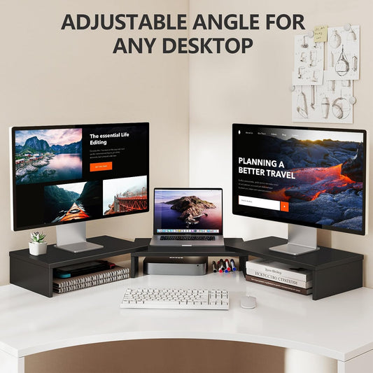 TAVR Monitor Stand Riser, Office Desktop Organizer Stand for 2 Monitors