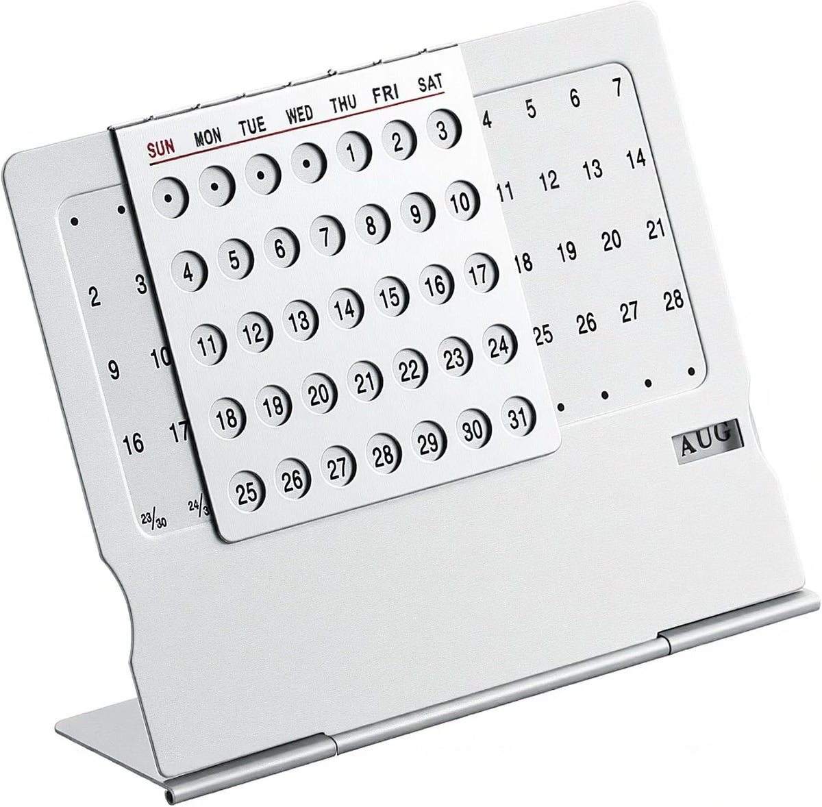 Li&Zhao Mini Desktop Perpetual Calendar - Durable Stainless Steel Portable Desk Organizer Elegant Perpetual Desk Calendar for Home, Office, Modern Perpetual Calendar Desk Accessory Adjustable Design