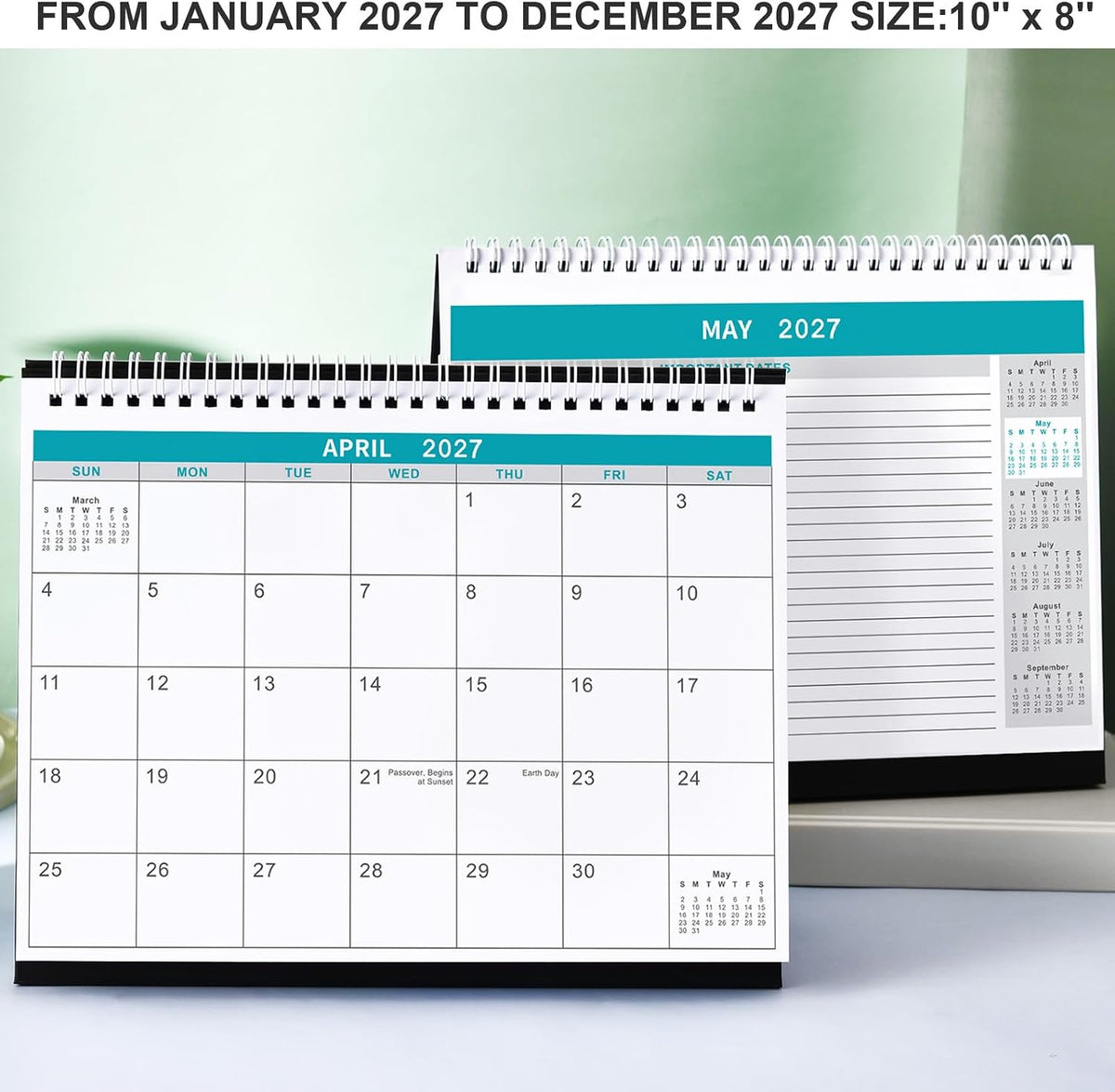 Desk Calendar 2027, 2027 Desk Calendar, 10" x 8.3" Calendar Desk