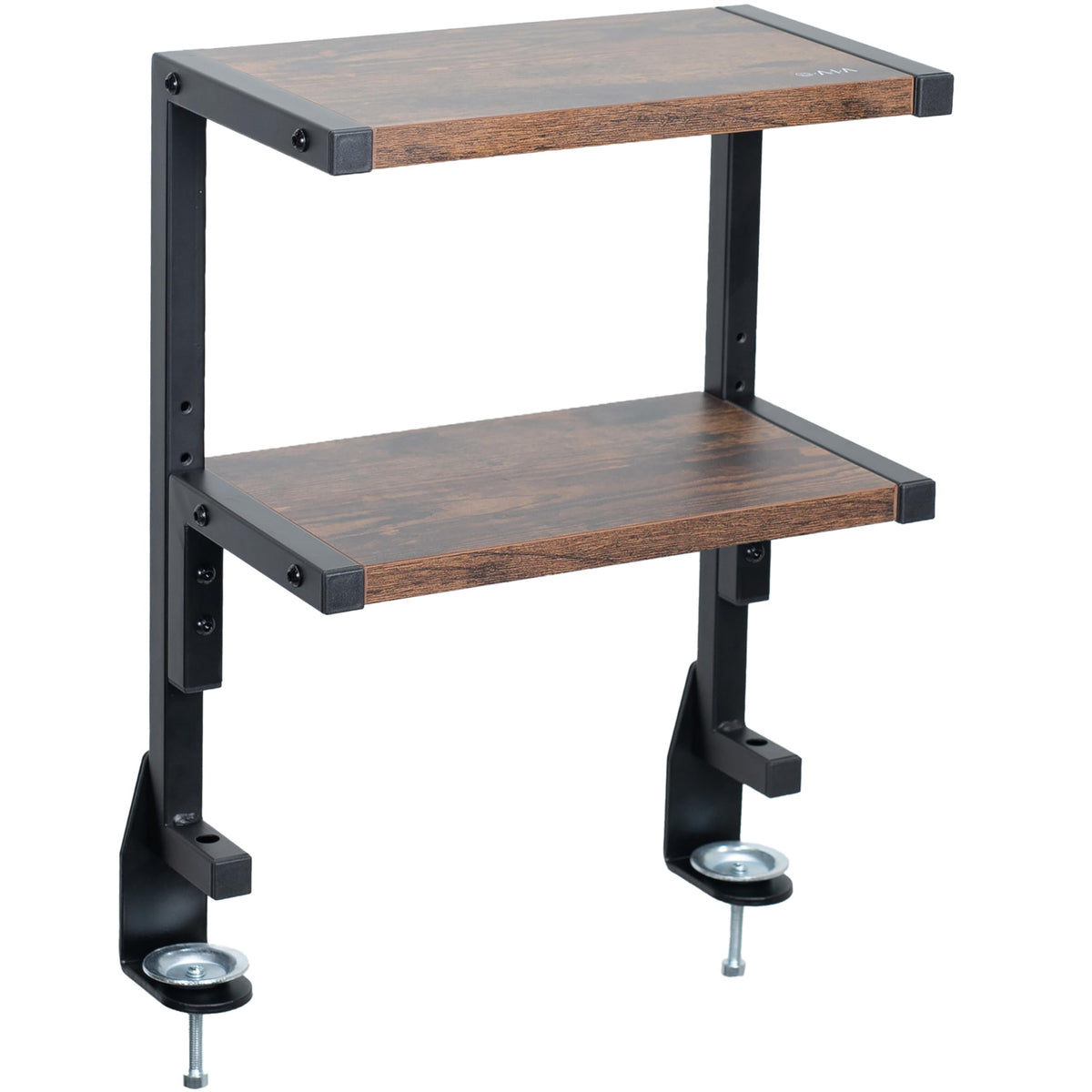 VIVO Black Clamp-on 13 inch 2-Tier Desk Shelf, STAND-SHELF2C