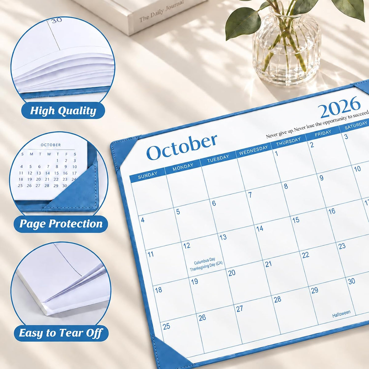 Desk Calendar 2026-2027 with Desktop Mat,22x17'' Large Desktop Pad Calendar