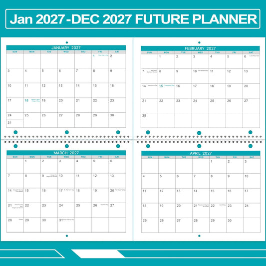 2027 Wall Calendar - 2 Pack Monthly Wall and Desk Calendars, 11"x 8.5"