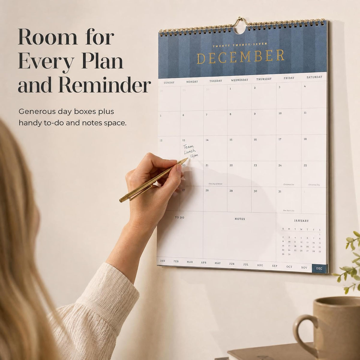 Aesthetic 2026-2027 Wall Calendar - Runs from June 2026 Until December 2027