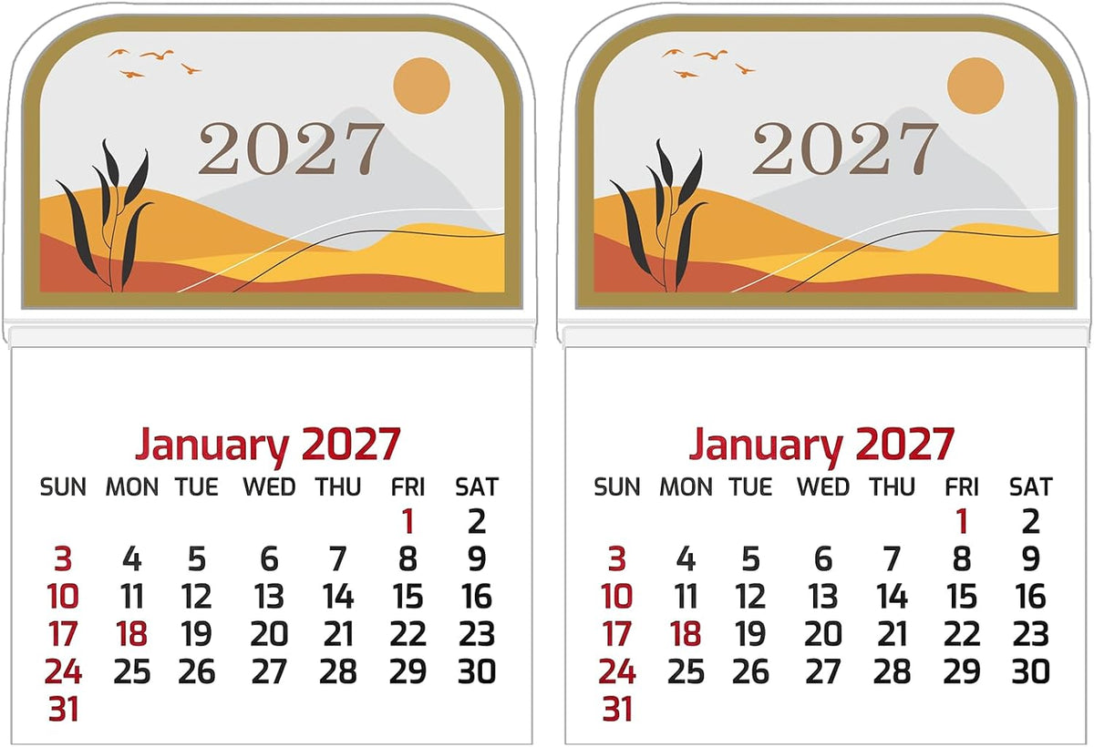 Mini Stick on Calendars 2027 Small Calendars Peel and Stick Calendar Adhesive Monthly Wall Calendars for Car Desk Wall Auto Truck Laptop Fridge Home Office School (2Pack)