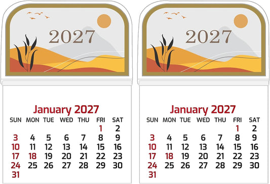 Mini Stick on Calendars 2027 Small Calendars Peel and Stick Calendar Adhesive Monthly Wall Calendars for Car Desk Wall Auto Truck Laptop Fridge Home Office School (2Pack)