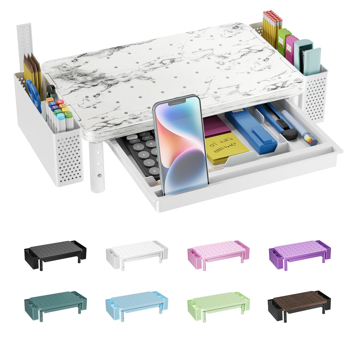 WALI Computer Monitor Stand with Storage and Pen Holder
