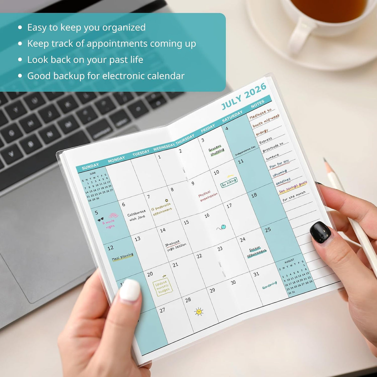 2 Year Pocket Calendar 2026-2028, Jul 2026-Jun 2028，6.5" x 3.5"