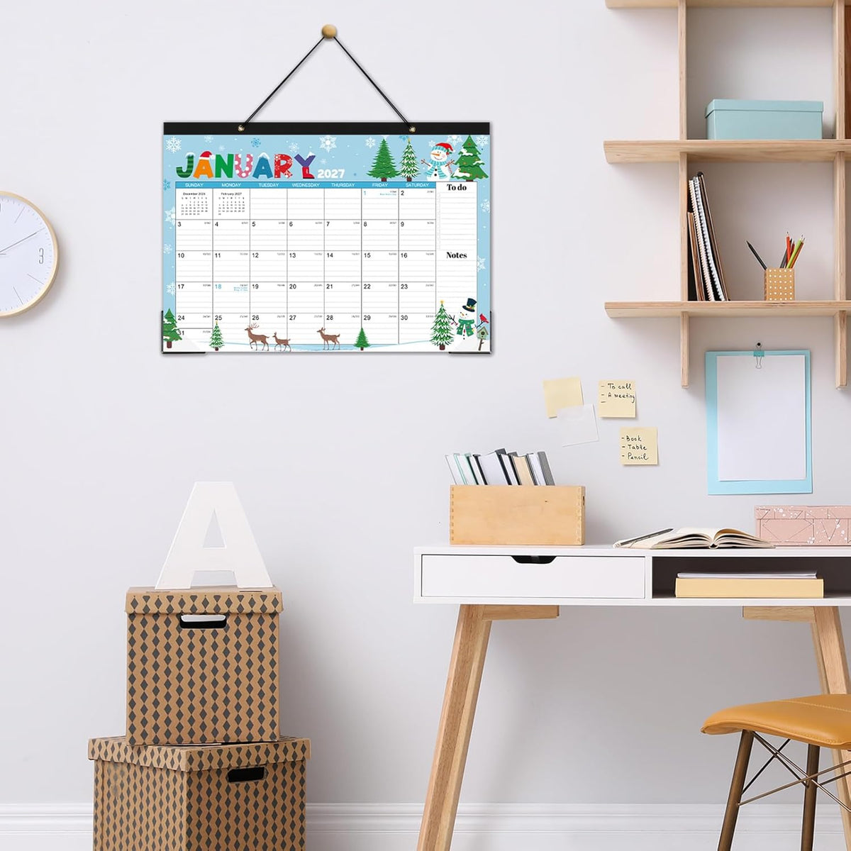 2027 Desk Calendar - Desk Calendar 2027, Jan. 2027 - Dec. 2027, 17"×12"