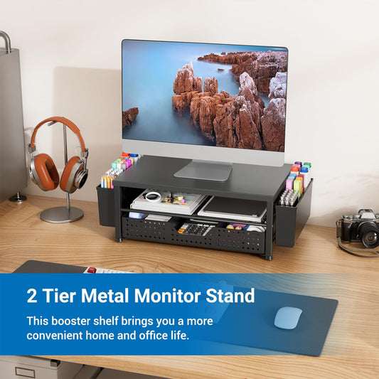 Laptop Stand for Desk, Monitor Stand Riser for Home, Office, Black
