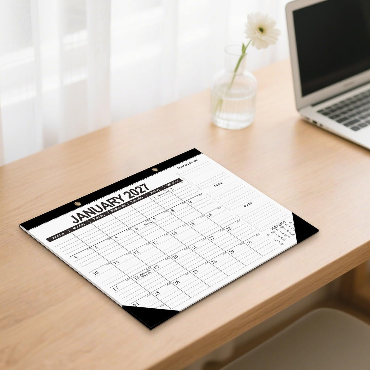 Kyweel 2026-2027 Desk Calendar, 12 Month Desk Calendar/Wall Calendar Combo, 17" x 12", July 2026-June 2027, Highlight Holidays, Planning Calendar, Thick Paper