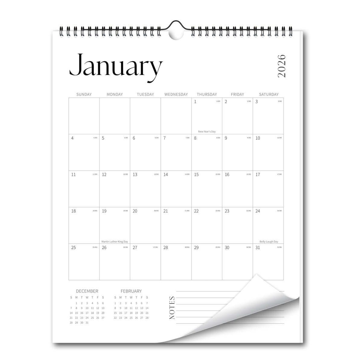 TREES Aesthetic Wall Calendar 2026-2027, 18-Month Calendar, 15" x 10"