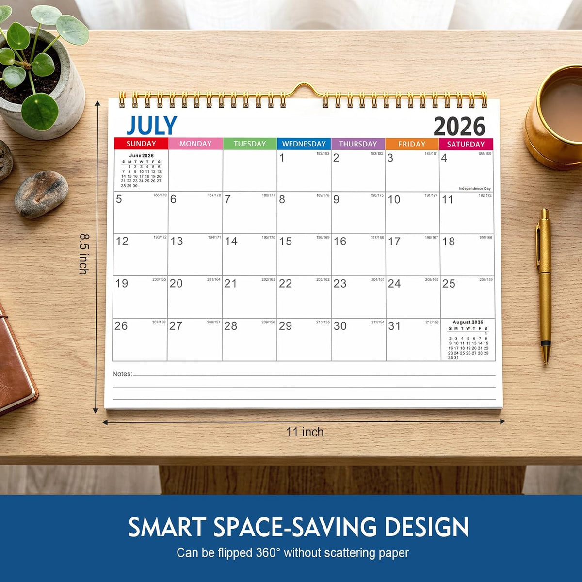 Comix 2026-2027 Wall Calendar, 18 Month Planner for Home Office Classroom