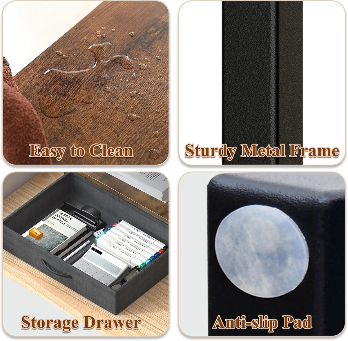 MARTY Desktop Printer Stand with Storage Drawer, Printer Riser for Desk