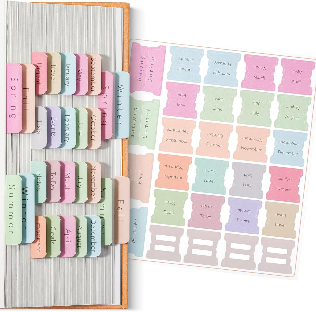 Mr. Pen- Monthly & Seasonal Planner Tabs, 84 Pack