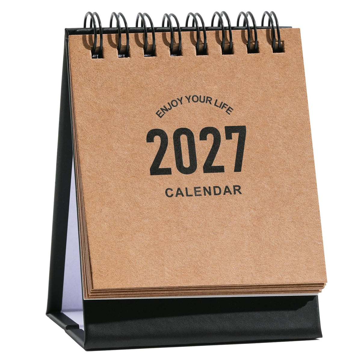 Mini Desk Calendar 2027-2028 - Jan 2027 to June 2028 Small Desktop Calendar Mini Daily Schedule Thick Paper Twin-Wire Binding with Stickers for Home Office School (Mini Pink)