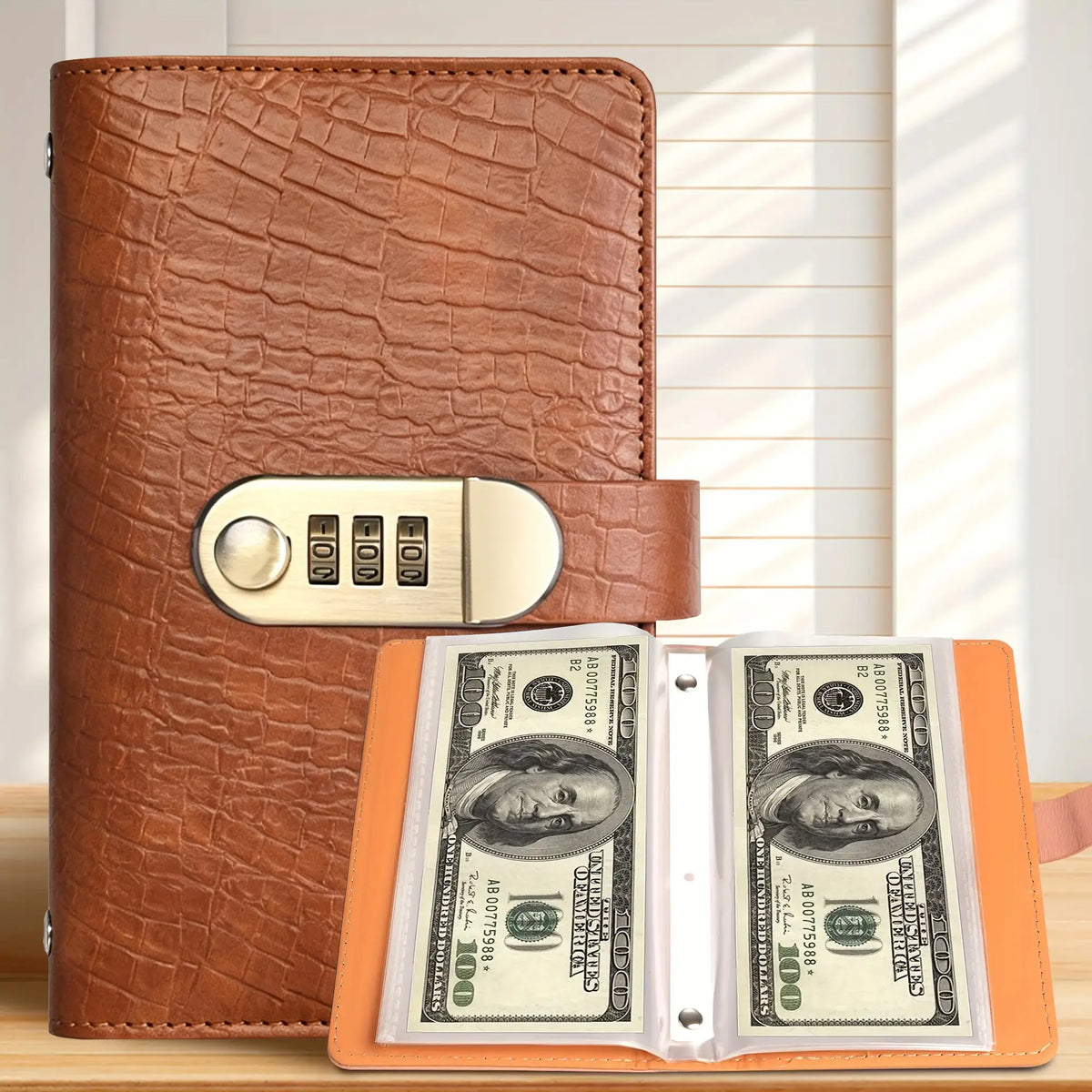 A6 Password Lock Savings Notebook - 1 Count Small Accounting Notebook for Financial Management, Money and Important Information Storage