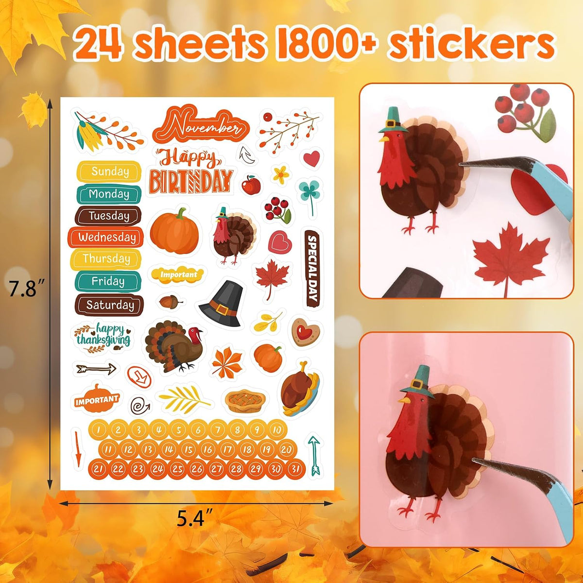 WorldBazaar Monthly Planner Stickers Clear 24 Sheets 1800+ Sticker