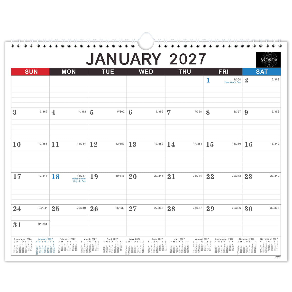 2027 Wall Calendar - 2 Pack Monthly Wall and Desk Calendars, 11"x 8.5"