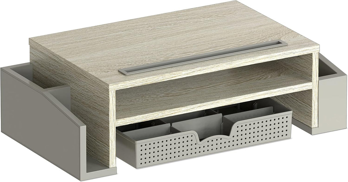 Simple Houseware Desk Monitor Stand Riser w/ Adjustable Tray, Maple