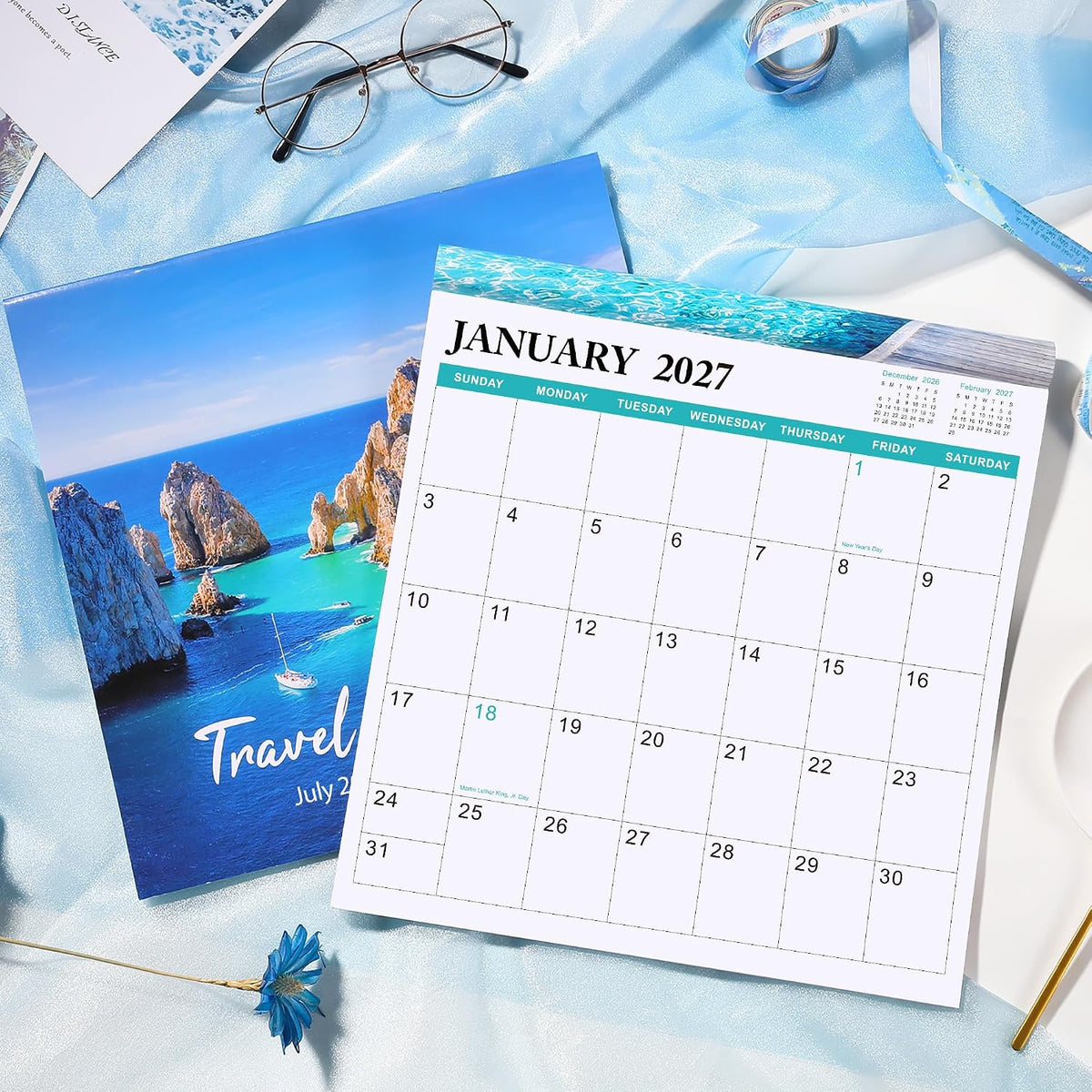 Wall Calendar 2027, 12 months from Jan. 2027 - Dec. 2027, Monthly Square