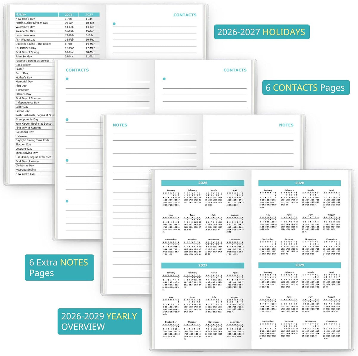2 Year Pocket Calendar 2026-2028, Jul 2026-Jun 2028，6.5" x 3.5"