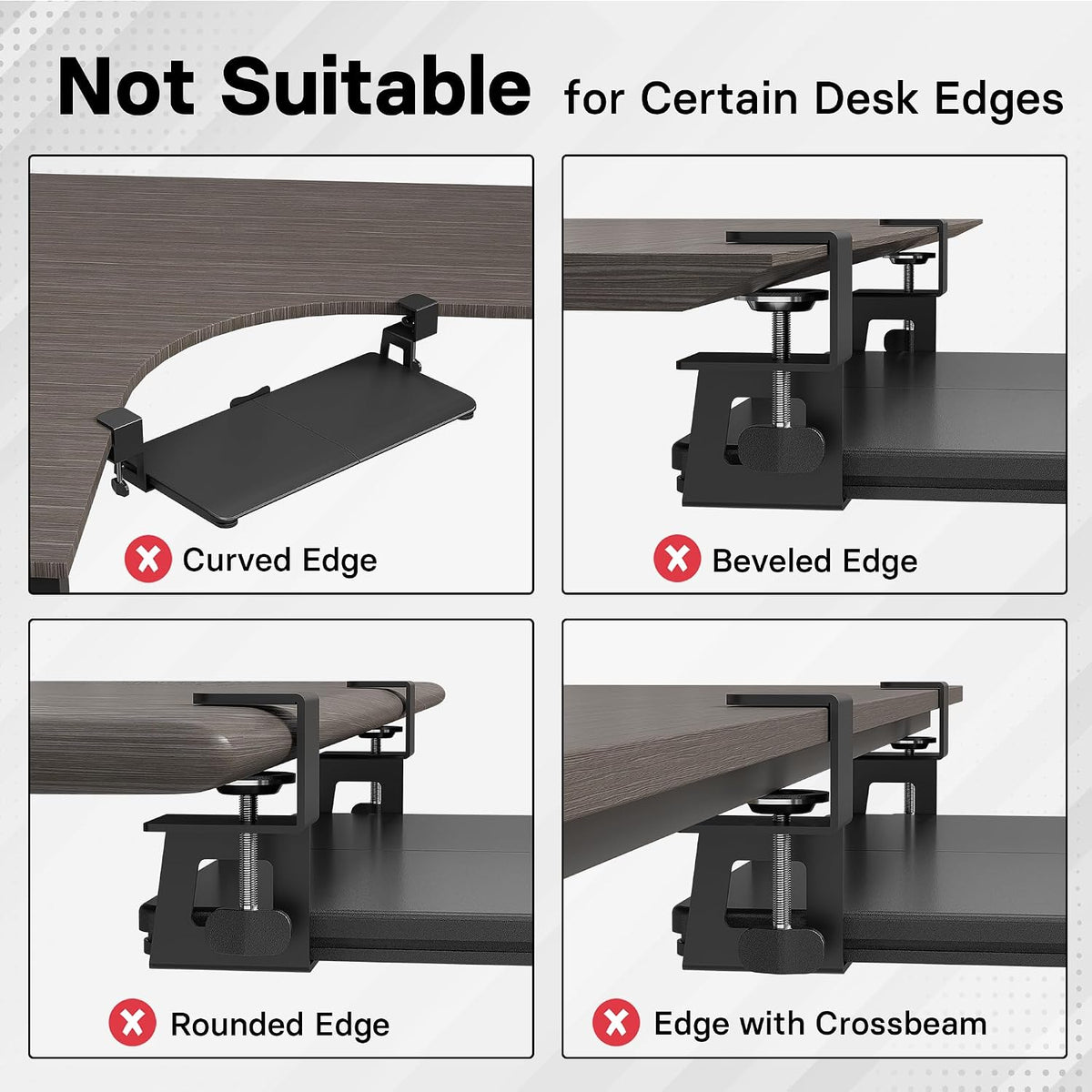 BONTEC Under Desk Keyboard Tray, Pull-Out Keyboard & Mouse Platform