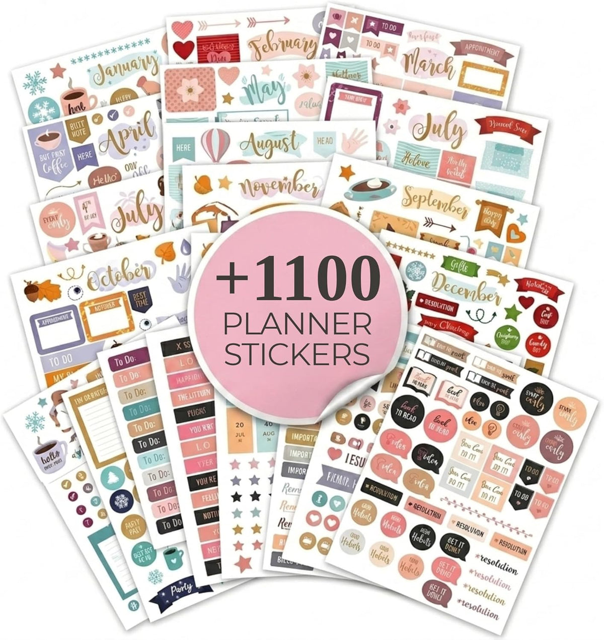 Aesthetic Monthly Planner Stickers - 1100+ Beautiful Design Accessories
