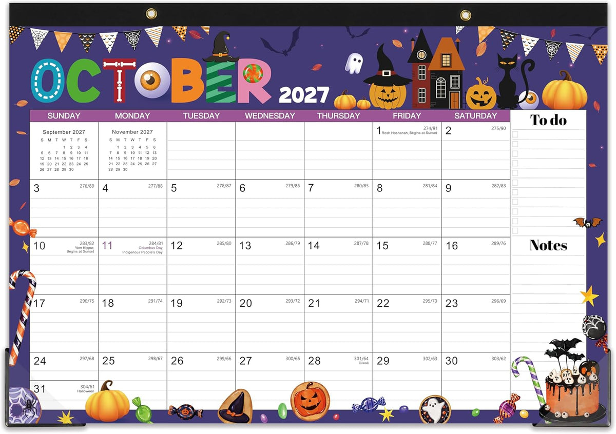 2027 Desk Calendar - Desk Calendar 2027, Jan. 2027 - Dec. 2027, 17"×12"