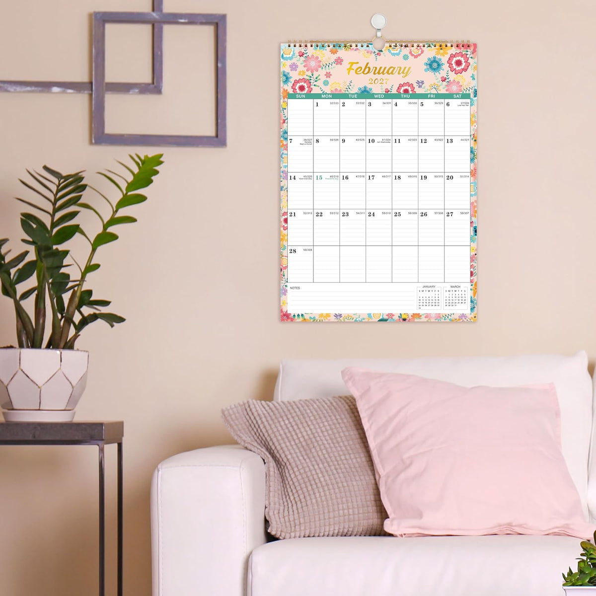 2027 Calendar - 2027 Wall Calendar, Jan. 2027 - Dec. 2027, 12" x 17"