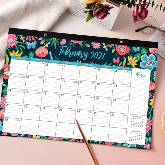 Desk Calendar 2026-2027 - Jul 2026 - Dec 2027, Large Monthly Desk Calendar 18 Months, 17" x 12", Desk Pad, Large Ruled Blocks, To-do List & Notes, Best Desk/Wall Calendar for Planning or Organizing
