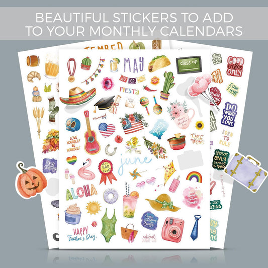 Aesthetic Monthly Planner Stickers - Holiday Sticker Set for Your Calendar
