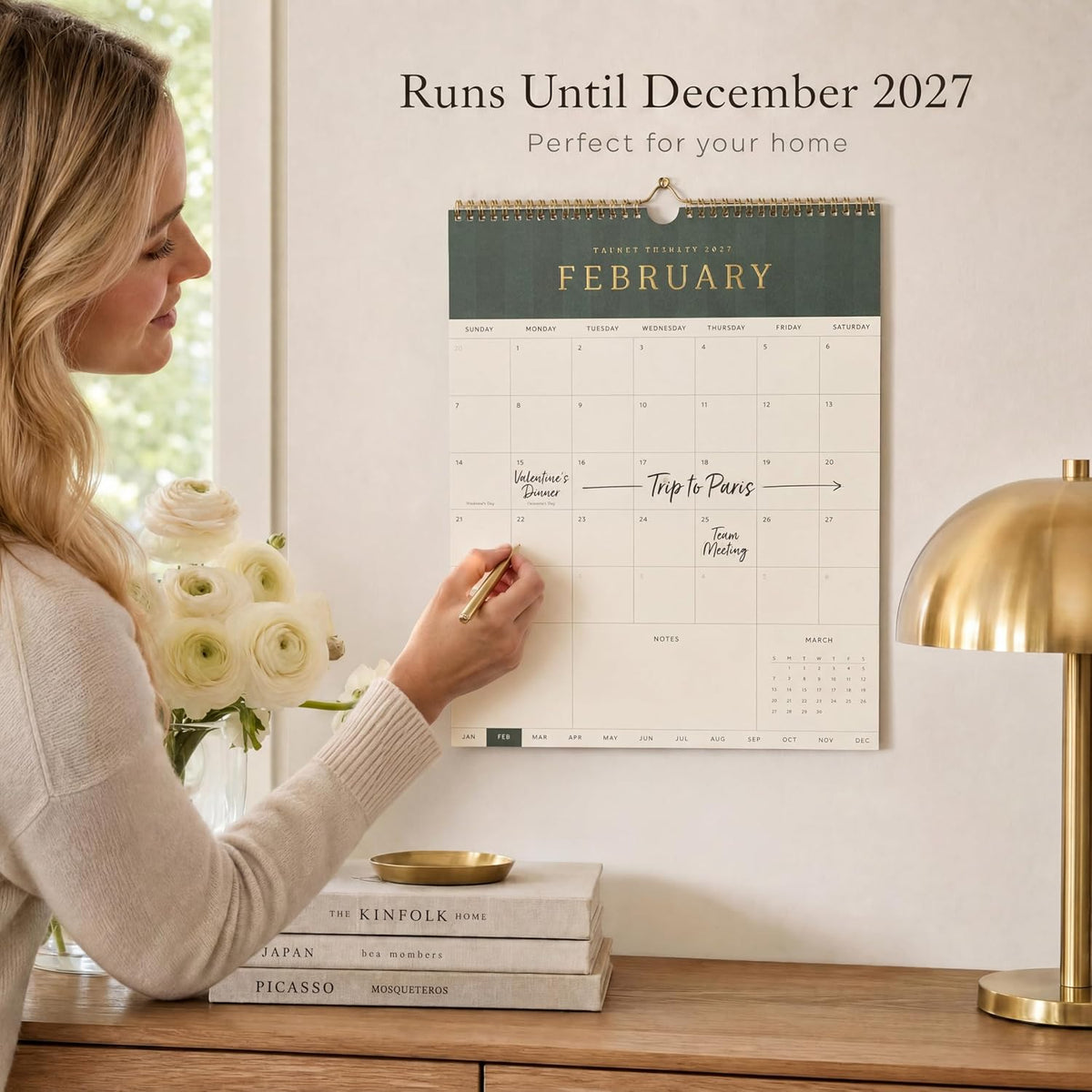 Aesthetic 2026-2027 Wall Calendar - Runs from June 2026 Until December 2027