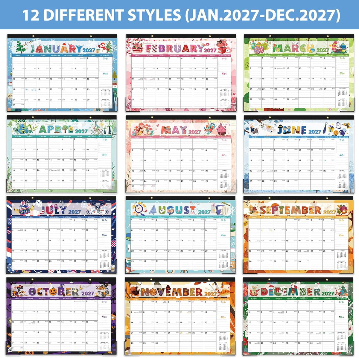2027 Desk Calendar - Desk/Wall Calendar 2027, Jan. 2027 - Dec. 2027