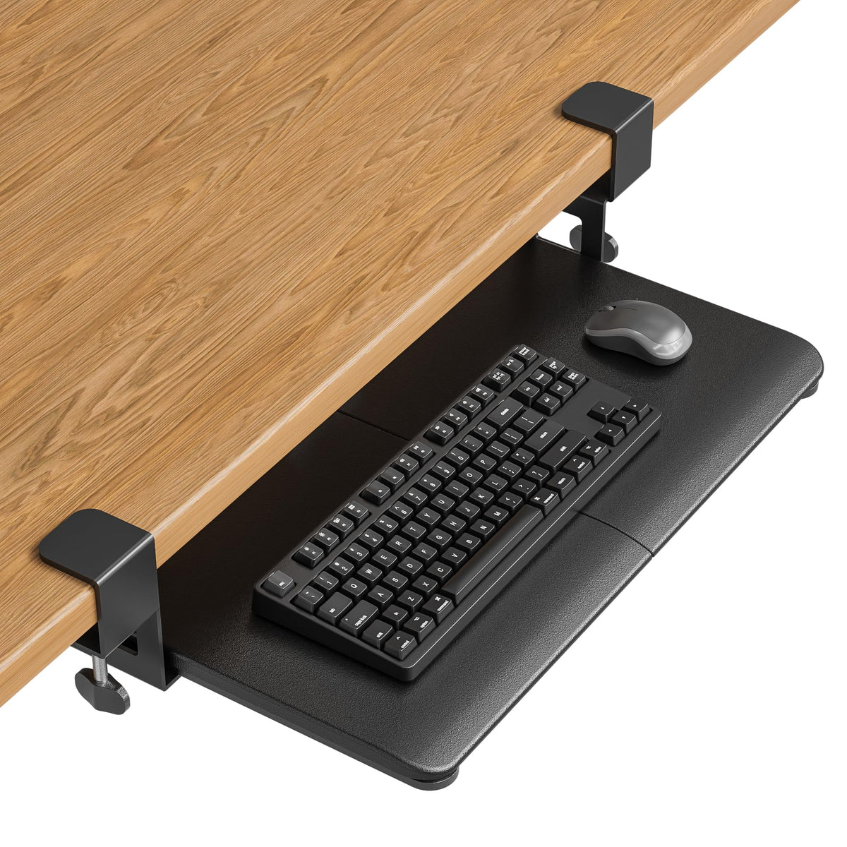 BONTEC Under Desk Keyboard Tray, Pull-Out Keyboard & Mouse Platform