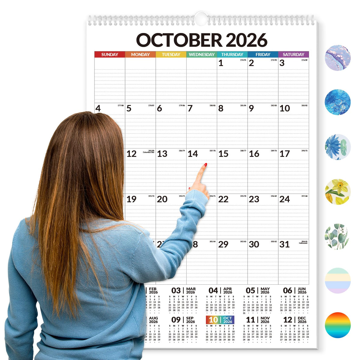 Forvencer 2027 Wall Calendar, 21-Month (Oct 2026 - Jun 2028), 14.7" x 11.5"