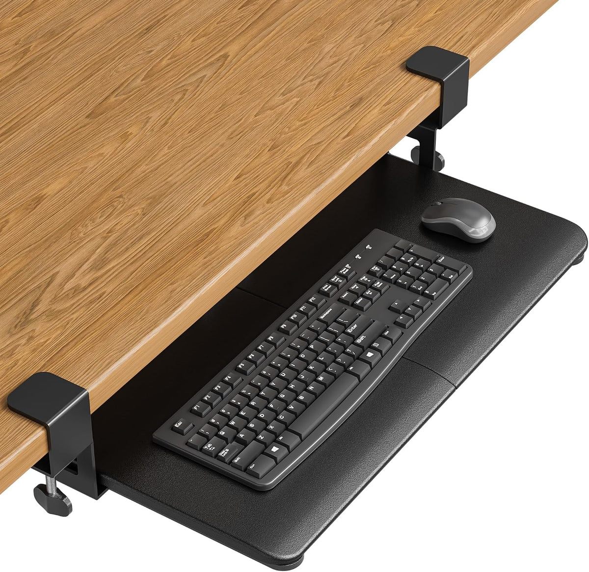 BONTEC Under Desk Keyboard Tray, Pull-Out Keyboard & Mouse Platform