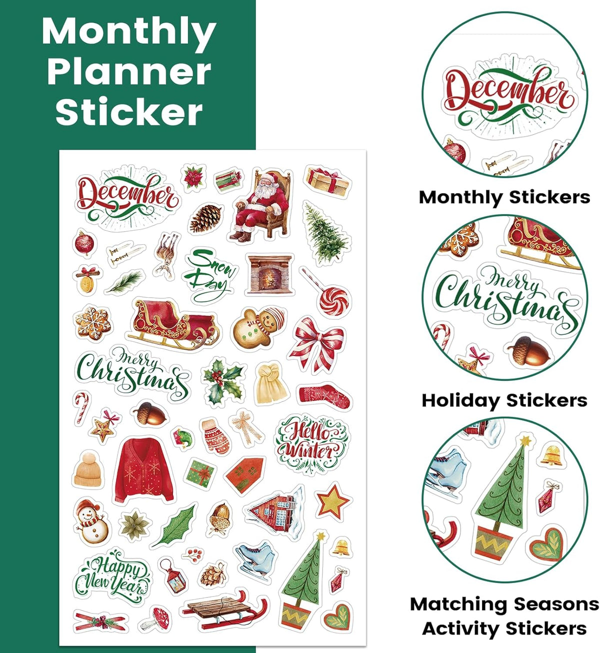 Planner Stickers - Calendar Stickers, 14 Sheets, 1500+ Sticker Per Pack