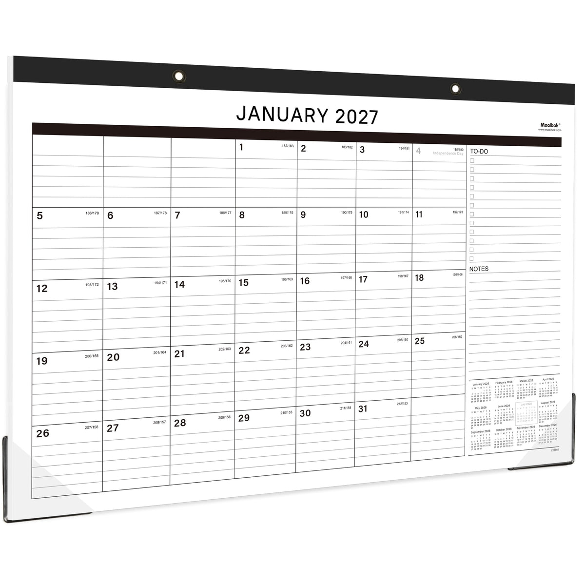 2027 Desk Calendar - Jan 2027 to Dec 2027 - Large Desk Calendar 2027, 17" x 12", Large Ruled Blocks, to-do List & Notes, Corner Protectors, Office Supplies Calendar for Planning