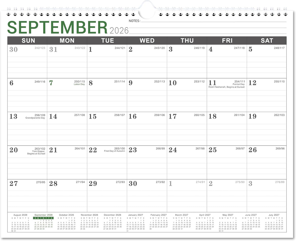 2026-2027 Wall Calendar - Sep. 2026 to Dec. 2027, 11.5"x14.75"