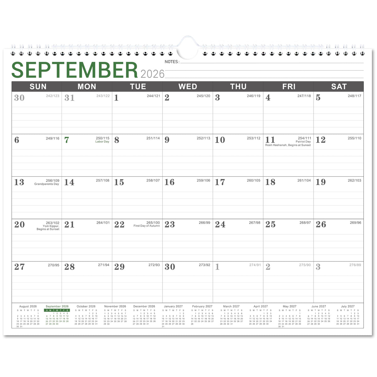 2026-2027 Wall Calendar - Sep. 2026 to Dec. 2027, 11.5"x14.75"