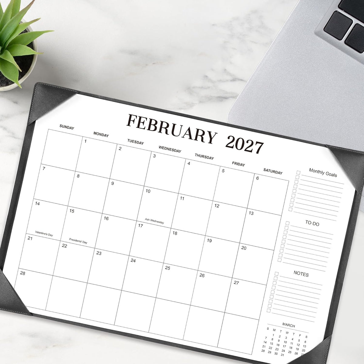Desk Calendar 2026-2027 with Desk Mat – 17" x 12" Desk Pad Calendar Runs from July 2026 to December 2027, Office Supplies Desktop Monthly Calendar for Home & Office