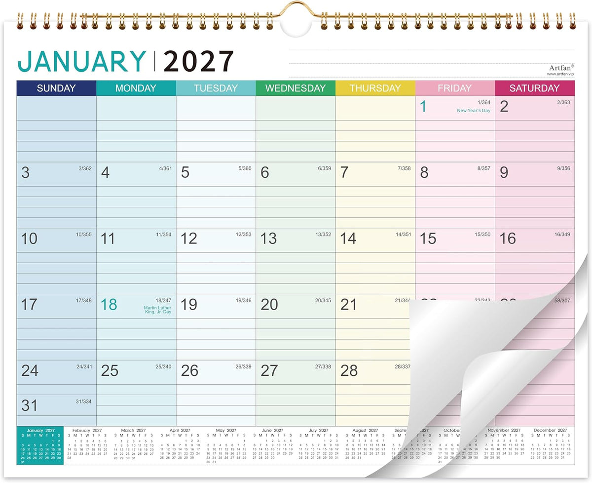 2027 Calendar - 2027 Wall Calendar, Jan 2027 - Dec 2027, 15" x 11.5"