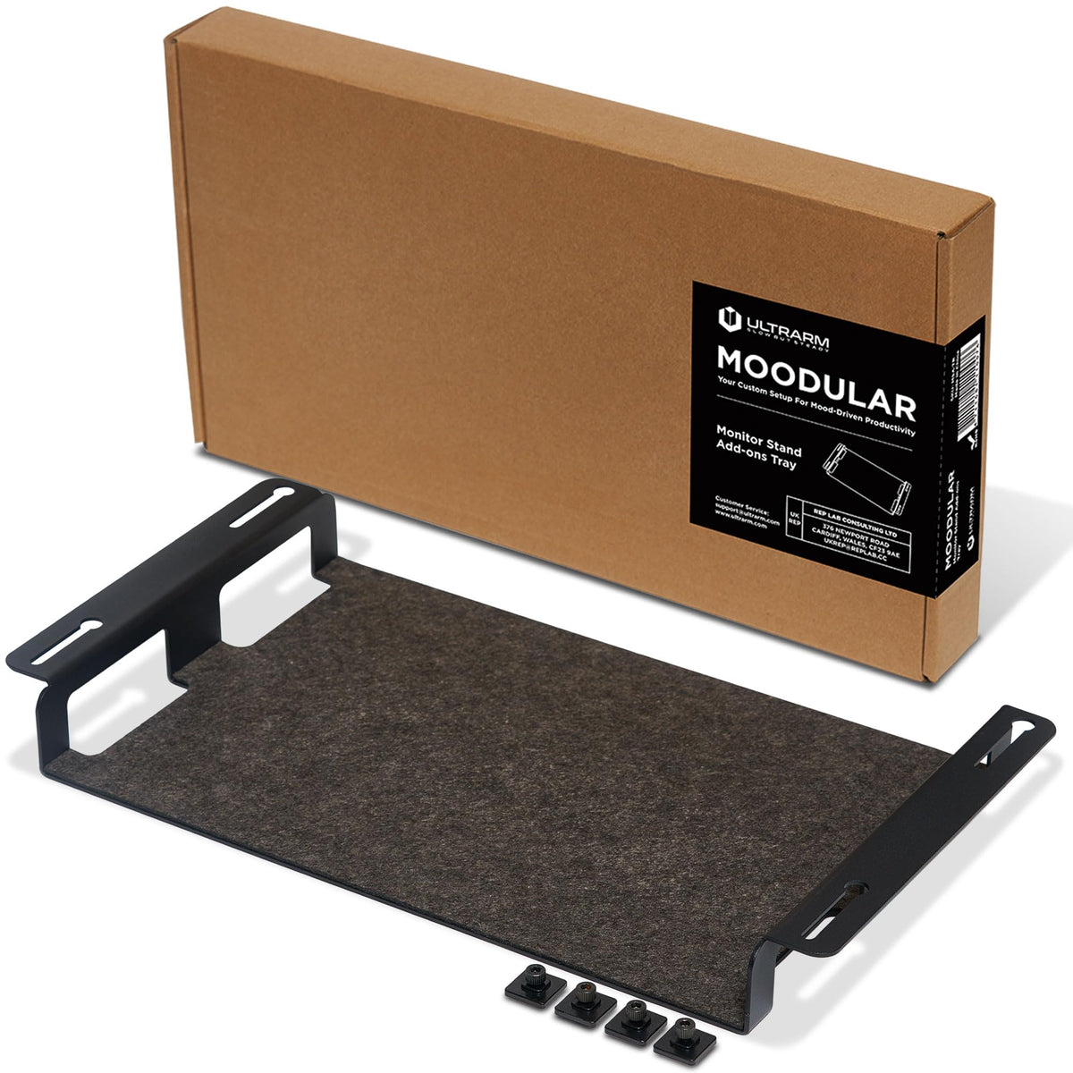 ULTRARM Moodular Wooden Monitor Stand Desk Organizer, Large 45.6" Oak