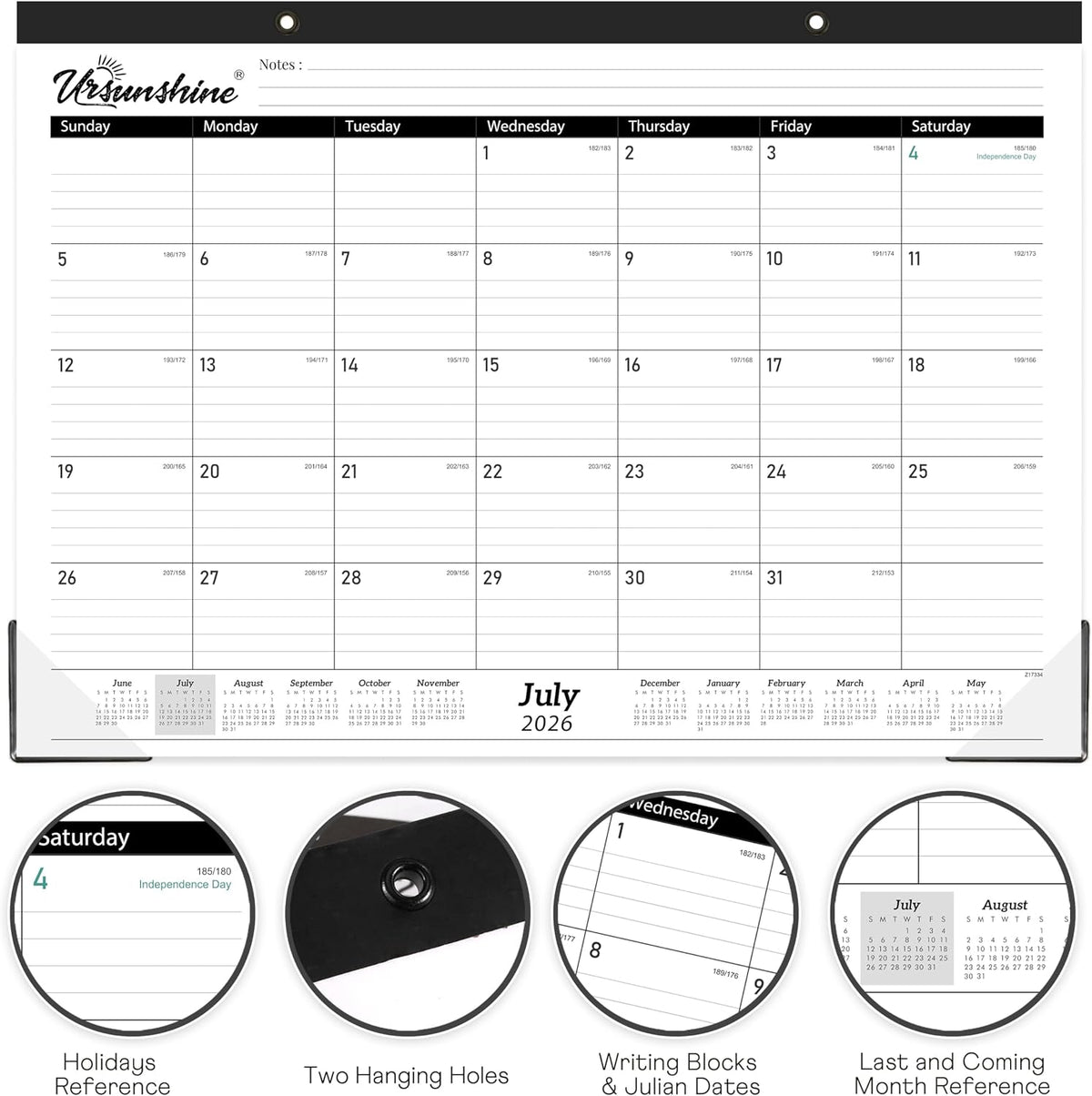 2027 Desk Calendar - 18 Monthly Desk Calendar 2027, 17" x 12"