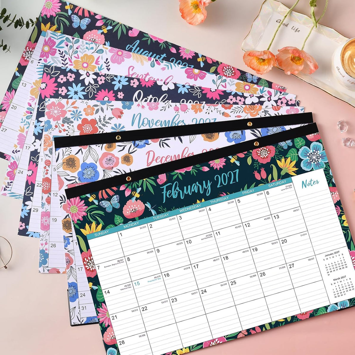 Desk Calendar 2026-2027 - Jul 2026 - Dec 2027, Large Monthly Desk Calendar 18 Months, 17" x 12", Desk Pad, Large Ruled Blocks, To-do List & Notes, Best Desk/Wall Calendar for Planning or Organizing