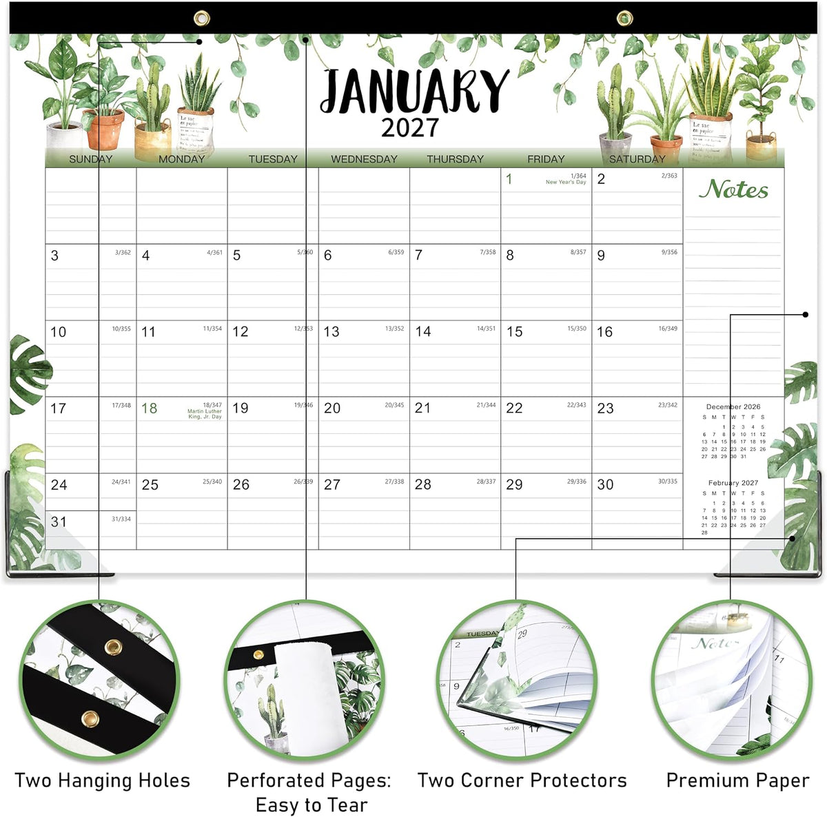 2027 Calendar - 2027 Desk Calendar, Jan. 2027 - Dec. 2027