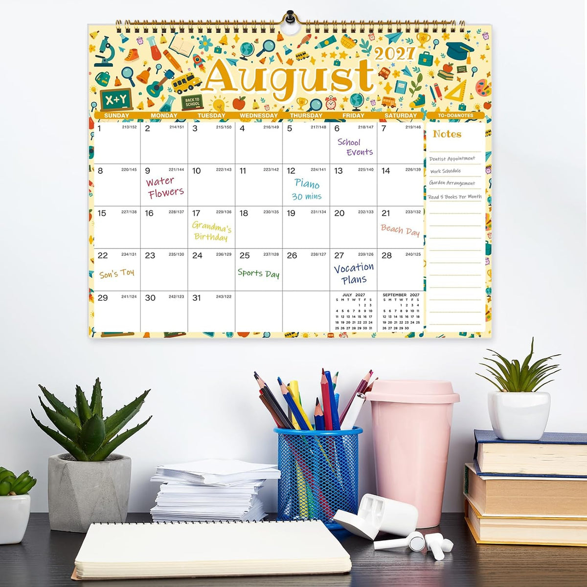 Wall Calendar 2026-2027, 18 Month Jul 2026-Dec 2027, 14.8"x11.5"