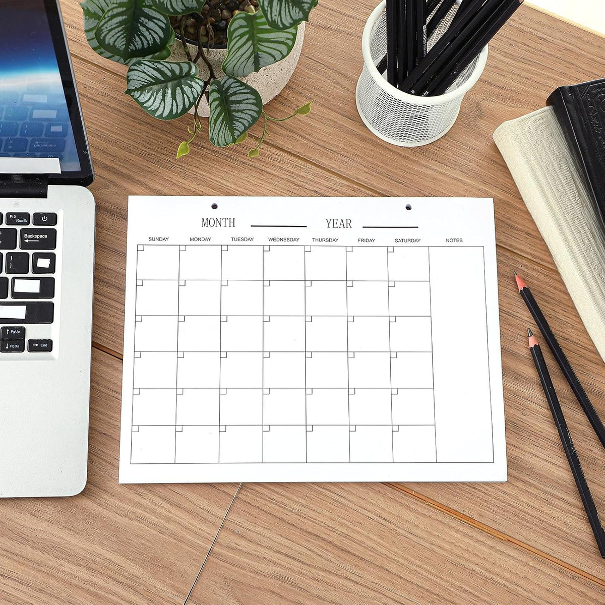 Gueevin 2026 Undated Monthly Blank Calendar Sheet 8.5"x11" Classic White