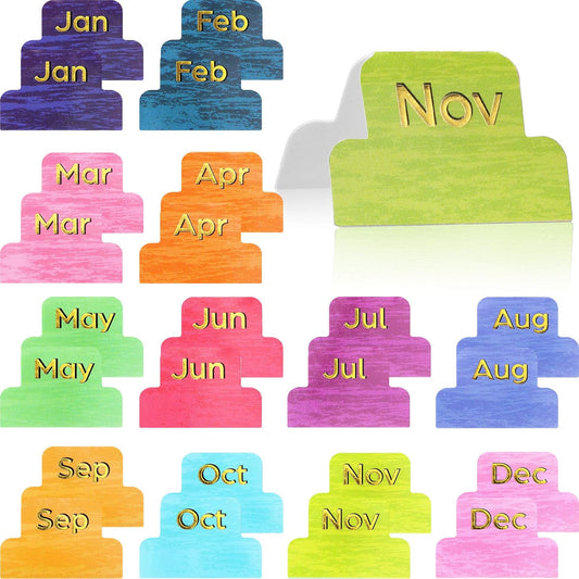 Outus 24 Pcs Monthly Tabs for Planners, Colorful Adhesive Planner Stickers