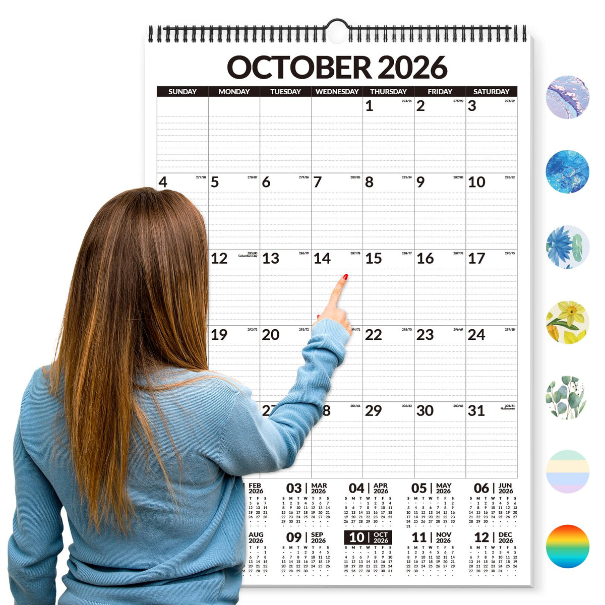 Forvencer 2027 Wall Calendar, 21-Month (Oct 2026 - Jun 2028), 14.7" x 11.5"